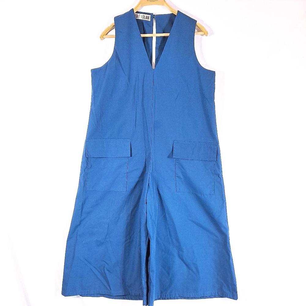 Toit Volant Blue Wide Leg Cropped Jumpsuit